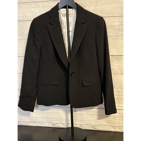 Kasper Jackets & Blazers - Kasper Separates Women's Black Blazer Jacket Size 6P Polyester Lined EC